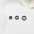 Three sizes of black plated zircon paved spacer beads for DIY jewelry making - 7mm / Gun Black