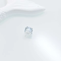 S925 sterling silver charm with light blue square zircon bead for DIY jewelry making - Style Three Small White Gold Color