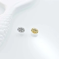 Gold and silver cylinder spacer beads with pavé zircons for DIY jewelry making - Ring Style (Model 4) / 8x3.5x3.8mm / White Gold