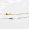Adjustable lobster clasp necklace extension chain in gold and silver finish with S925 seal - 45cm+5cm / Thick O-Chain / White Gold