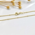 18K gold plated satellite chain necklace with delicate beads and lobster clasp - White Gold Plated (45CM) / Satellite Chain (1.4mm Bead)