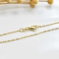 Golden O-chain necklace in 18K gold plated S925 silver with a classic lobster clasp - Thin Gourd Link Chain / 45cm