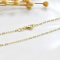 Collier plaqué or 18k avec maillons papillon et fermoir mousqueton pour bijoux - Chaîne de Maillons Gourde Épaisse / 45cm