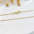 Minimalist 18K gold plated box chain necklace with durable lobster clasp closure - Box Chain (0.8mm)