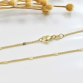 Collier chaîne box en argent S925 plaqué or 18K avec fermoir mousqueton et pendentif - Chaîne Maillons Tournesol / 45cm