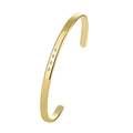 Minimalist gold plated brass open bangle featuring four sparkling cubic zirconia stones - Zircon Open Bangle / Gold