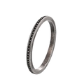 Minimalistischer Vintage-Silberring mit Milgrain-Perlentextur und oxidiertem Finish - US 6 / Antiksilber