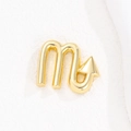 Polished gold Scorpio zodiac balloon pendant on a white textured minimalist background - Scorpio