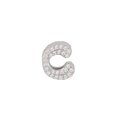 Exquisite silver-plated alphabet C charm pendant with cubic zirconia for DIY jewelry - Letter C / Silver