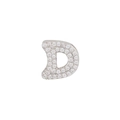 Sparkling zircon-studded letter D charm in silver finish for DIY necklaces or bracelets - Letter D / Silver