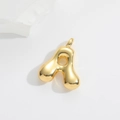 Macro shot of gold bubble alphabet A pendant with high mirror polish and round edges - Large Letter Pendant / Gold-A