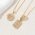 Luxurious gold-plated letter E pendant necklaces with zircon inlay for women - Letter E