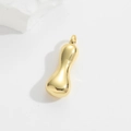 Detailed close-up of golden peanut-shaped pendant with a polished mirror finish surface - Large Letter Pendant / Gold-I
