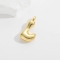 Polished gold liquid metal alphabet pendant detail with fluid organic flowing shape - Large Letter Pendant / Gold-L