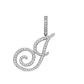 Vereister Buchstabe J Anhänger mit Mikropavé-Zirkoniasteinen und glänzendem Silber-Finish - Buchstabe J (Nur Anhänger (Ohne Kette)) / Silber
