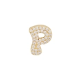 Exquisite golden letter P pendant inlaid with sparkling white zircons for DIY jewelry - Letter P / Gold