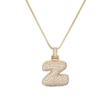 Collier hip hop lettre Z bulle dorée orné de zircons cubiques brillants et raffinés - Lettre Z