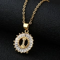 Collana con lettera I dorata con zirconi cubici incastonati e dettagli raffinati - Lettera I Oro Solo Pendente (Senza Catena)