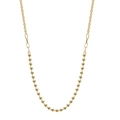 Collar moderno de cuentas doradas con esferas pulidas y una cadena de eslabones fina - Chapado en Oro de 18K / Dorado