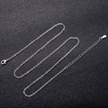 Collana a catena in rame argento lucido con chiusura a moschettone e catena estensibile - Catena a O Argento