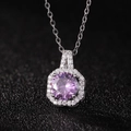 Collier élégant avec pendentif flacon de parfum carré et pierre de zircon violet - Violet Pendentif Seul (Sans Chaîne)