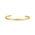 Minimalist gold cuff bracelet featuring engraved diamond and star patterns - Star Pattern Combination Style (Gold Etched Bracelet 5)