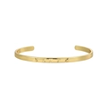 Minimalist gold cuff bracelet with five engraved star patterns and polished finish - Five Star Engraved Style (Gold Etched Bracelet 10)