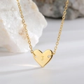 Elegant 18K gold plated heart necklace with engraved letter J on a delicate O-chain - Letter J