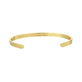 Bracelet jonc doré poli gravé avec le slogan My family my everything - Ma famille mon tout