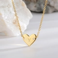 Elegant gold heart pendant necklace featuring engraved letter Y on a cable chain - Letter Y