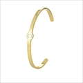 Brazalete ajustable chapado en oro con diseño minimalista de la letra C sobre un fondo blanco - Estilo Letra G Dorado (CYB0186)