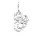 Micro-paved cubic zirconia cursive letter S pendant necklace in silver finish - G (Silver)