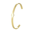 Brazalete ajustable bañado en oro con disco pulido y letra L grabada en el centro - Estilo Letra A Dorado (CYB0186)