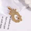 Golden crown initial G pendant necklace with cubic zirconia pave in hip-hop style - Gold Letter G Pendant Only (Without Chain)