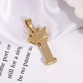Exquisite gold-plated crown initial I pendant necklace with micro-pave cubic zirconia - Gold Letter I Pendant Only (Without Chain)