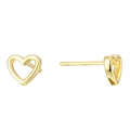 Pendientes de corazón minimalistas en plata S925 con diseño hueco acabado en oro - Plata 925 Bañada en Oro 14k / Dorado