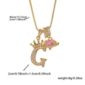 Detailed size specifications for 18k gold plated crown letter G pendant necklace - Gold Letter G Style