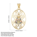 Gold plated Virgin Mary pendant necklace with colorful 5A+ cubic zirconia details - Holy Multicolor Zirconia (Pendant Only)