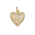 18K gold-plated heart pendant with micro-paved cubic zirconia sparkling details - Solid Heart Style (Without Chain)