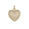 Exquisite 18K gold plated heart pendant with pavé set white cubic zirconia stones - Classic Heart Style (Without Chain)