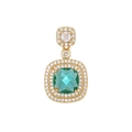 Dettaglio di una collana vintage placcata in oro con ciondolo quadrato in stile smeraldo - Verde Chiaro Ciondolo Solo (Senza Catena)