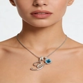 Silver key necklace with blue square zircon and paved crystal letter pendant - Silver Y