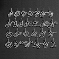 Silver-plated hip hop A-Z initial pendants set with iced out cubic zirconia stones - Silver