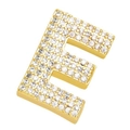 Detailansicht des Buchstabens E Anhänger mit funkelnden Kristallen und Gold-Finish - E (Einzelner Anhänger)