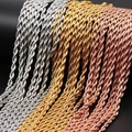 Drei Kordelketten in Silber, Gold und Roségold für einen trendigen Hip-Hop-Stil - Kordelkette Gold