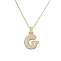 Pendentif lettre G de style hip hop en or avec incrustation de zircons blancs - Lettre G