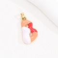 Detailed macro of letter B pendant with colorful enamel inlay and golden metal frame - Pendant Only (Without Chain) / Letter B