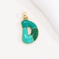Detail of letter D bubble pendant with green gradient enamel and gold-plated finish - Pendant Only (Without Chain) / Letter D