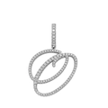 Buchstabe O Anhänger in Silber mit Zirkonia Besatz im Hip-Hop Stil für Herren und Damen - Nur Anhänger (Ohne Kette) / Silber O
