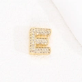 Mikro-pavé Zirkonia Großbuchstabe E Anhänger Halskette mit 18K Vergoldung Finish - Klein / Buchstabe E
